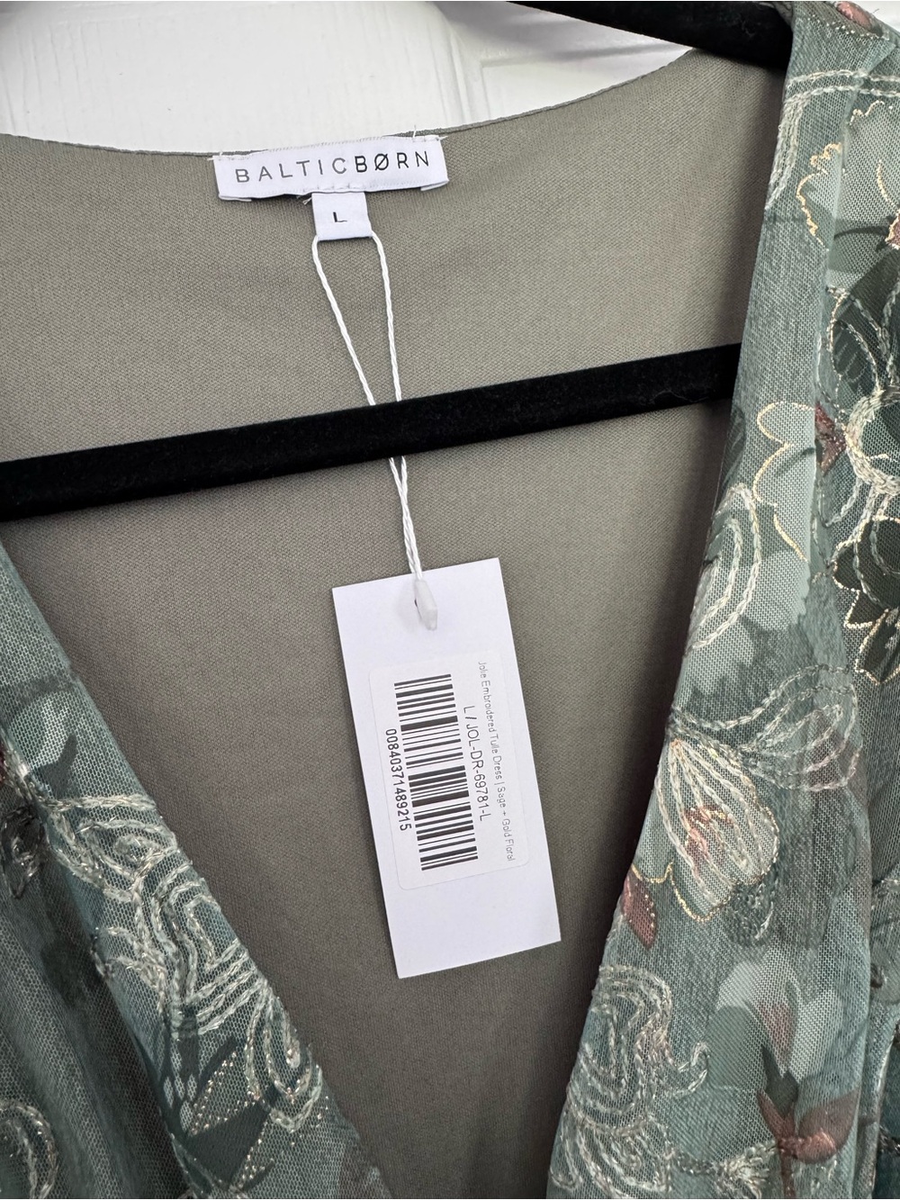 Baltic Born Sage Green Floral V-Neck Maxi Dress - Picture 3 of 5